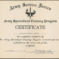 Certificate: Army Specialized Training Program