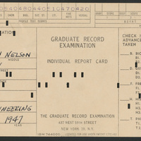 Graduate Record Examination Test Results