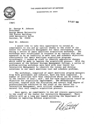 Under Secretary of Defense Letter on CIM