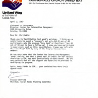 Letter from United Way Regarding a Successful IM Workshop